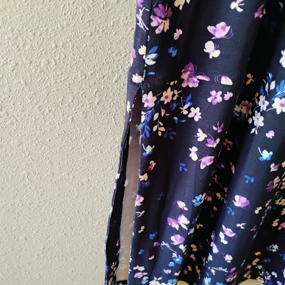 J. Jill Blue A-Line Midi Dress Casual Crew Neck - Picture 5 of 5